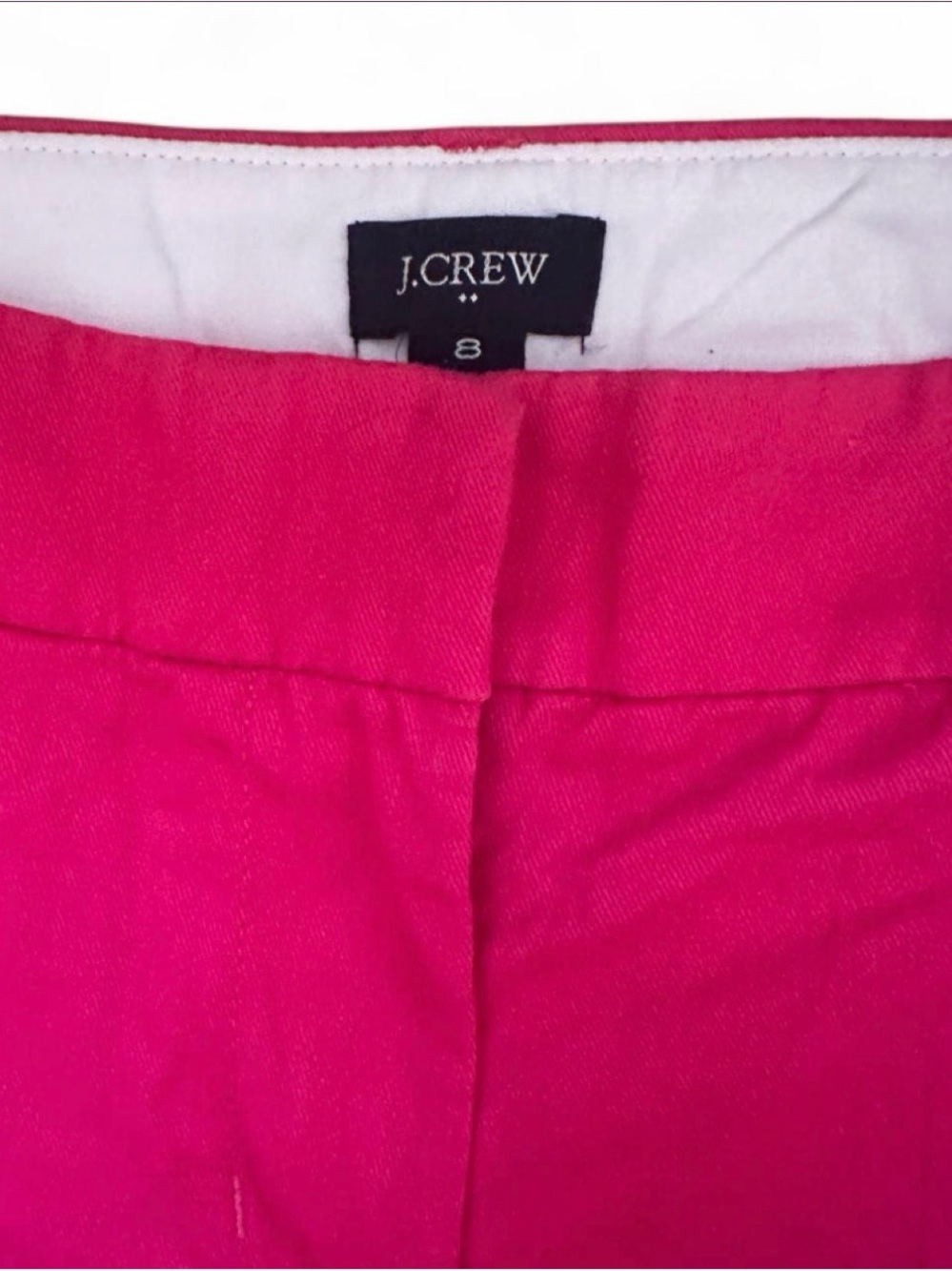 J. Crew Hot Pink Cotton Chino Bermuda Shorts size 8 - Picture 2 of 7